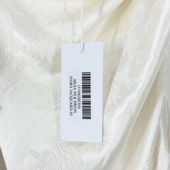 NWT Reformation Alisa Silk Maxi Dress in Ivory Jacquard - Picture 10 of 15